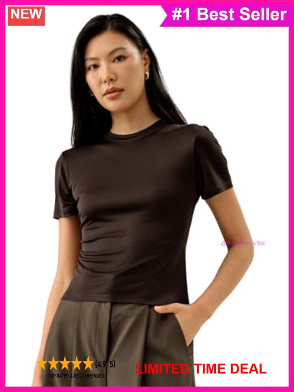 100% Silk Jersey Slim Fit Cropped Crew Neck Short Sleeve Tee